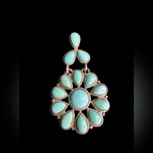 Caroline Pollack Sterling Turquoise Cluster Pendant